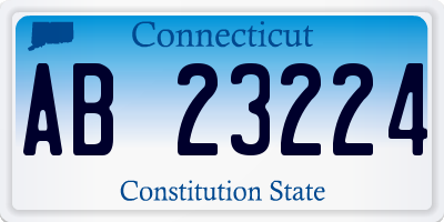 CT license plate AB23224