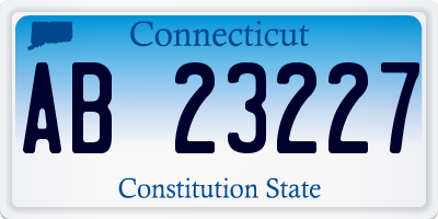 CT license plate AB23227