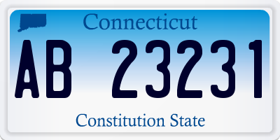 CT license plate AB23231