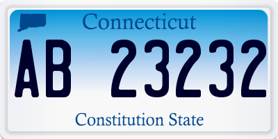 CT license plate AB23232