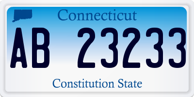 CT license plate AB23233