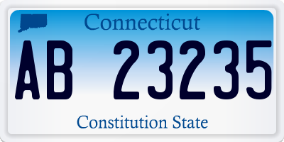 CT license plate AB23235