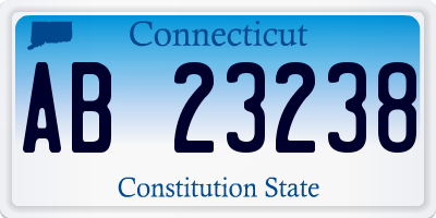 CT license plate AB23238