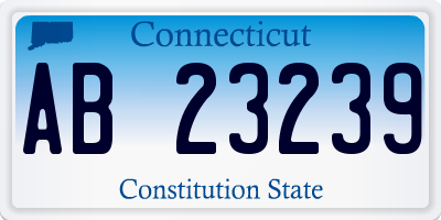 CT license plate AB23239