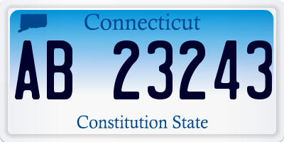 CT license plate AB23243