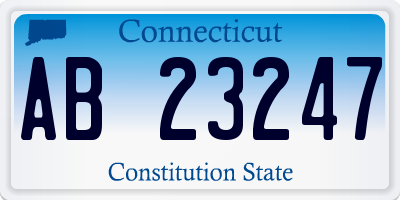 CT license plate AB23247