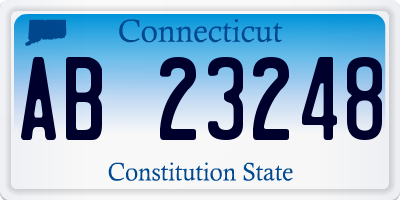 CT license plate AB23248