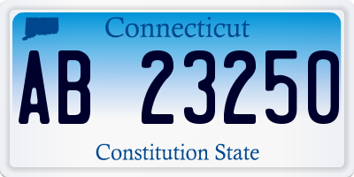 CT license plate AB23250