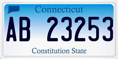 CT license plate AB23253