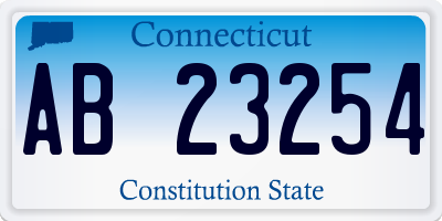 CT license plate AB23254