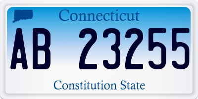 CT license plate AB23255