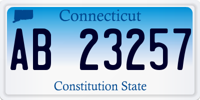 CT license plate AB23257