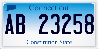 CT license plate AB23258