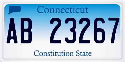 CT license plate AB23267