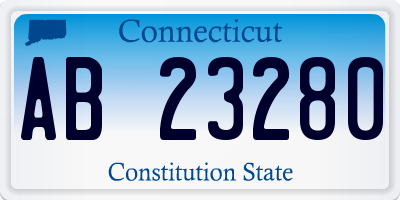 CT license plate AB23280