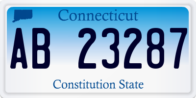 CT license plate AB23287