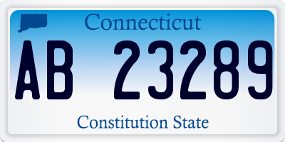 CT license plate AB23289