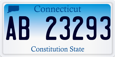 CT license plate AB23293