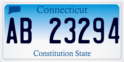 CT license plate AB23294