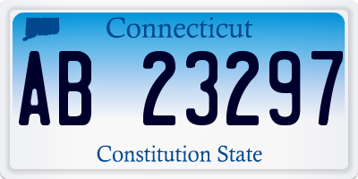 CT license plate AB23297