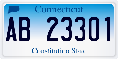 CT license plate AB23301
