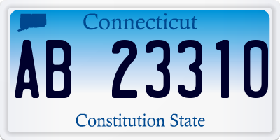 CT license plate AB23310