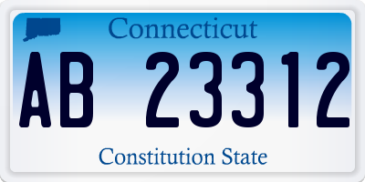 CT license plate AB23312