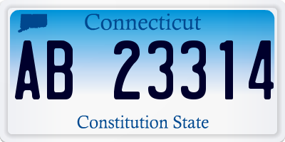 CT license plate AB23314