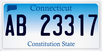 CT license plate AB23317
