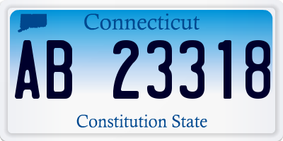 CT license plate AB23318