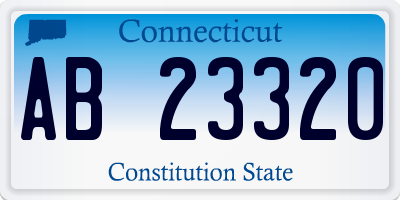 CT license plate AB23320