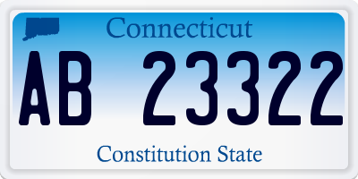 CT license plate AB23322