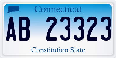 CT license plate AB23323