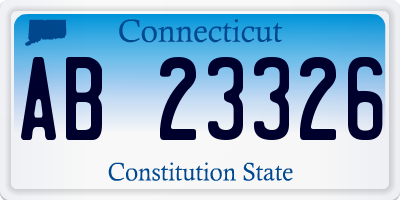 CT license plate AB23326