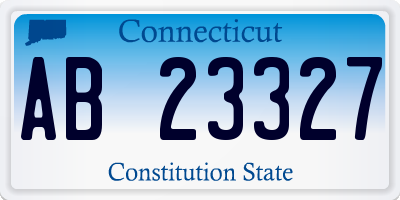 CT license plate AB23327