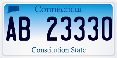 CT license plate AB23330