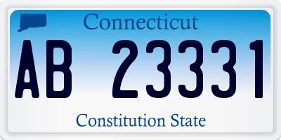 CT license plate AB23331