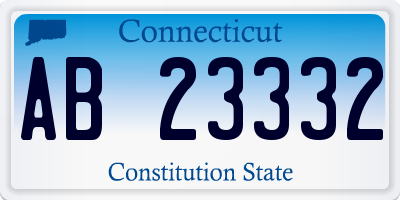 CT license plate AB23332
