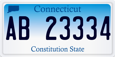 CT license plate AB23334