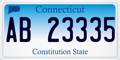 CT license plate AB23335