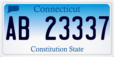 CT license plate AB23337