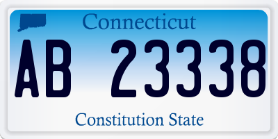 CT license plate AB23338