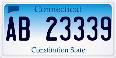 CT license plate AB23339