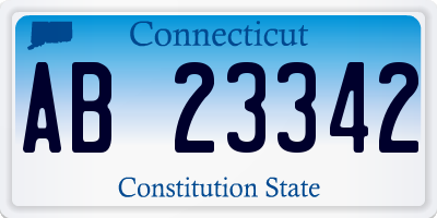 CT license plate AB23342