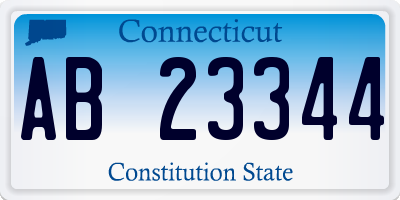 CT license plate AB23344
