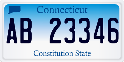 CT license plate AB23346