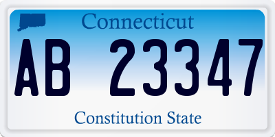 CT license plate AB23347