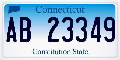 CT license plate AB23349