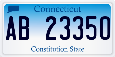CT license plate AB23350