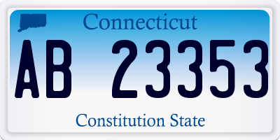 CT license plate AB23353